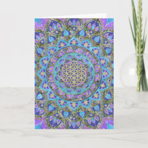 Blume des Lebens - Mandala Indien Stil 2 Karte