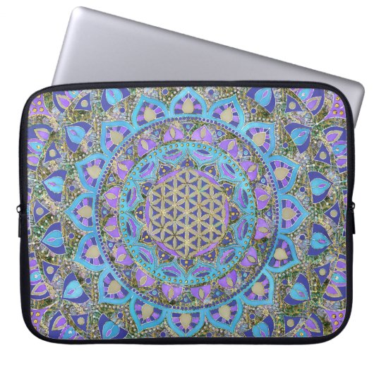 Blume des Lebens - Mandala Indien Stil 2 Laptopschutzhülle (Vorderseite)