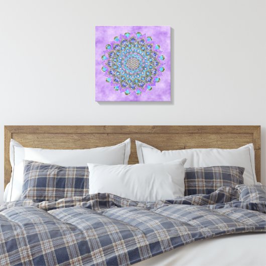 Blume des Lebens - Mandala Indien Stil 2 Leinwanddruck (Insitu (Schlafzimmer))