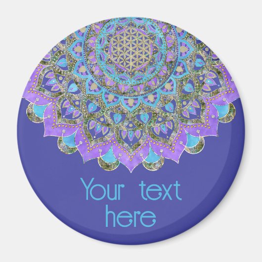 Blume des Lebens - Mandala Indien Stil 2 Magnet (Vorne)