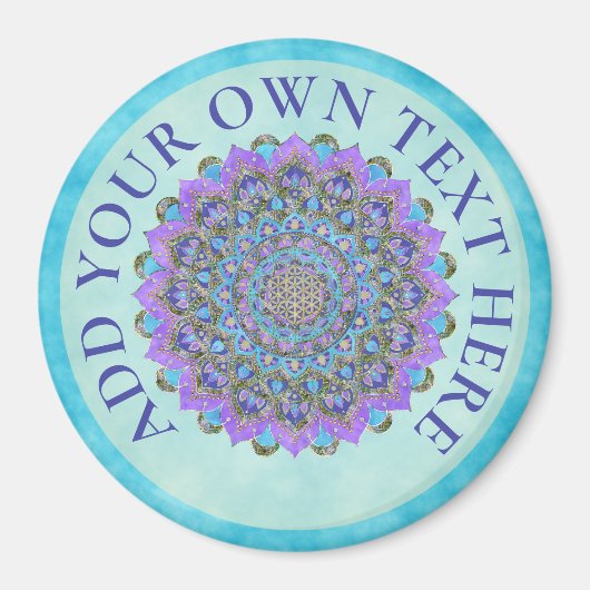 Blume des Lebens - Mandala Indien Stil 2 Magnet (Vorne)