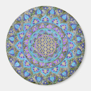 Blume des Lebens - Mandala Indien Stil 2 Magnet