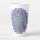 Blume des Lebens - Mandala Indien Stil 2 Milchtasse (Vorderseite)
