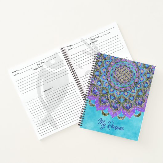Blume des Lebens - Mandala Indien Stil 2 Notizblock (Innenseite)