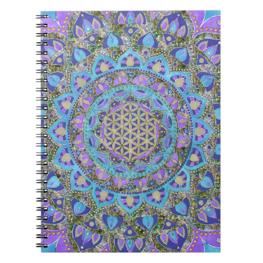 Blume des Lebens - Mandala Indien Stil 2 Notizblock (Vorderseite)