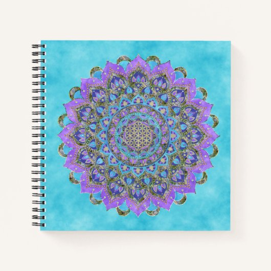 Blume des Lebens - Mandala Indien Stil 2 Notizblock (Vorderseite)