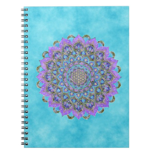 Blume des Lebens - Mandala Indien Stil 2 Notizblock (Vorderseite)