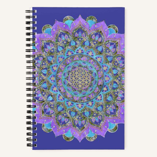 Blume des Lebens - Mandala Indien Stil 2 Notizblock (Vorderseite)