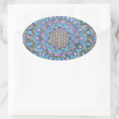 Blume des Lebens - Mandala Indien Stil 2 Ovaler Aufkleber (Tasche)