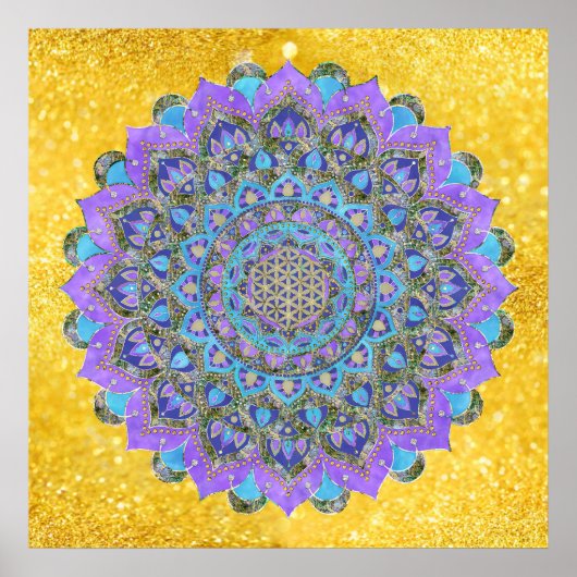 Blume des Lebens - Mandala Indien Stil 2 Poster (Vorne)