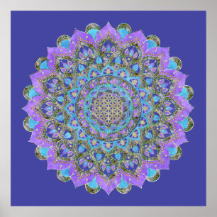 Blume des Lebens - Mandala Indien Stil 2 Poster