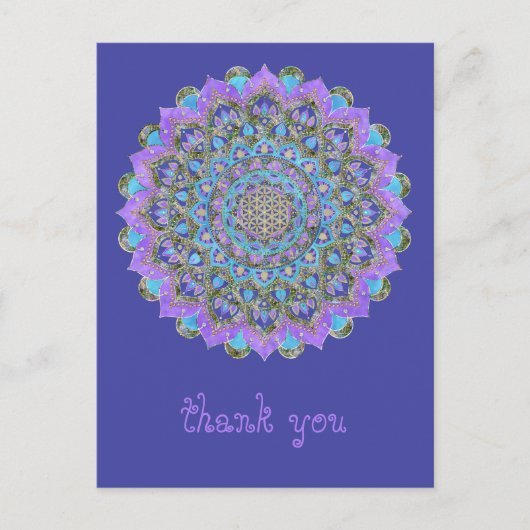 Blume des Lebens - Mandala Indien Stil 2 Postkarte (Vorderseite)