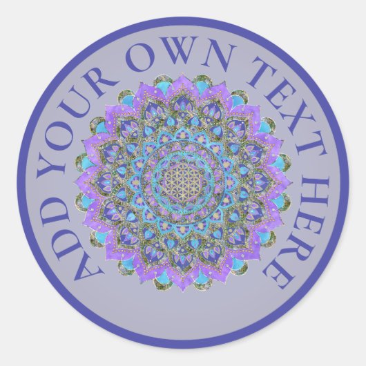 Blume des Lebens - Mandala Indien Stil 2 Runder Aufkleber (Vorderseite)