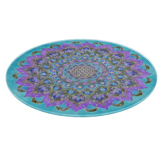 Blume des Lebens - Mandala Indien Stil 2 Schneidebrett (Ecke)
