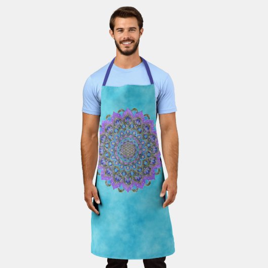 Blume des Lebens - Mandala Indien Stil 2 Schürze (Getragen)