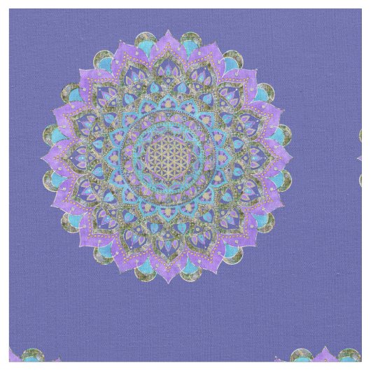 Blume des Lebens - Mandala Indien Stil 2 Stoff (Nahaufnahme)