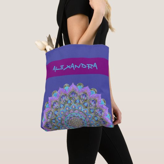 Blume des Lebens - Mandala Indien Stil 2 Tasche (Von Nahem)