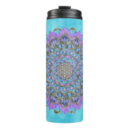 Blume des Lebens - Mandala Indien Stil 2 Thermosbecher (Vorderseite)