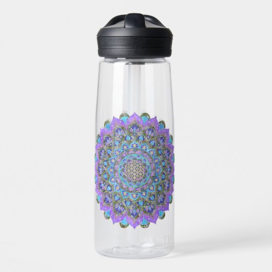 Blume des Lebens - Mandala Indien Stil 2 Trinkflasche (Vorne)