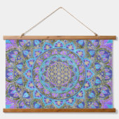 Blume des Lebens - Mandala Indien Stil 2 Wandteppich Mit Holzrahmen (Vorne)
