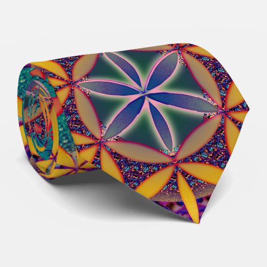 Blume des Lebens Mandala Krawatte (Gerollt)