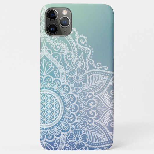 Blume des Lebens Mandala Pastellblau Case-Mate iPhone Hülle (Rückseite)