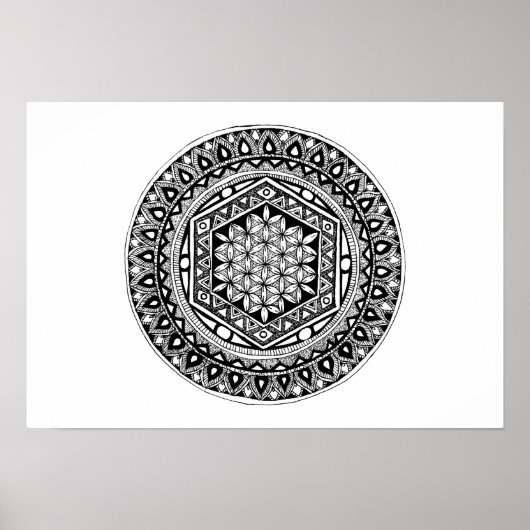 Blume des Lebens mandala Poster (Vorne)