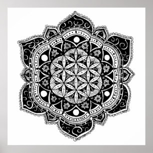Blume des Lebens Mandala Poster