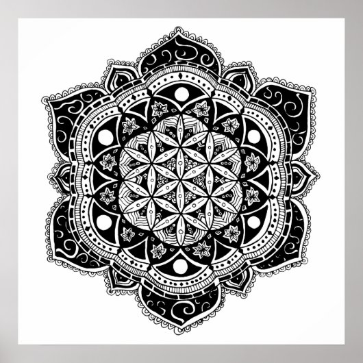 Blume des Lebens Mandala Poster (Vorne)