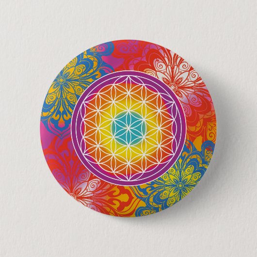 Blume des Lebens mandala Zen Button (Vorderseite)