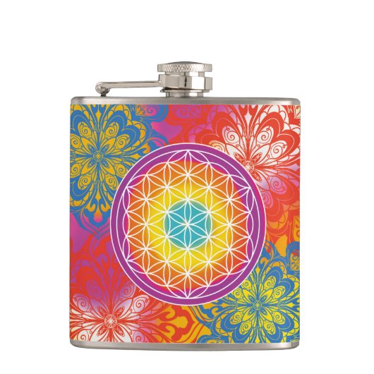 Blume des Lebens mandala Zen Flachmann (Vorderseite)