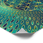 Blume des Lebens Marmor und Gold Poster (Ecke)