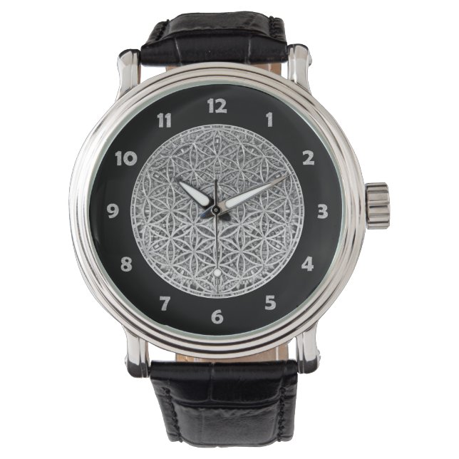 BLUME DES LEBENS - Medaille Silver Armbanduhr (Vorderseite)