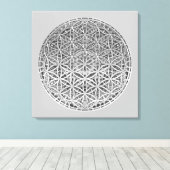 BLUME DES LEBENS - Medaille Silver Leinwanddruck (Insitu (Holzboden))