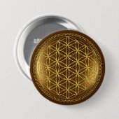 BLUME DES LEBENS - Medaillon der Heiligen Geometri Button (Vorne & Hinten)