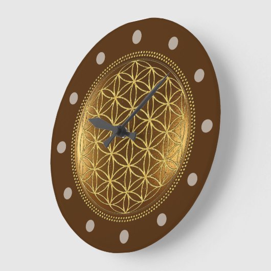 BLUME DES LEBENS - Medaillon der Heiligen Geometri Große Wanduhr (Winkel)