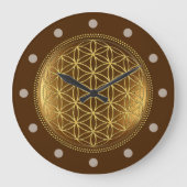 BLUME DES LEBENS - Medaillon der Heiligen Geometri Große Wanduhr (Vorderseite)