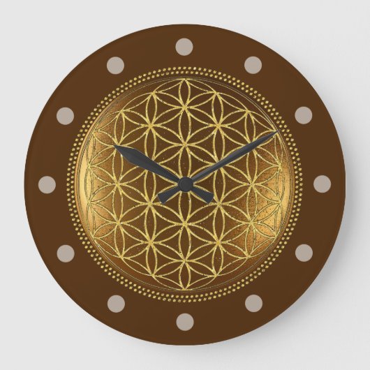 BLUME DES LEBENS - Medaillon der Heiligen Geometri Große Wanduhr (Vorderseite)