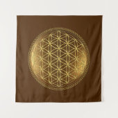 BLUME DES LEBENS - Medaillon der Heiligen Geometri Wandteppich (Vorderseite)