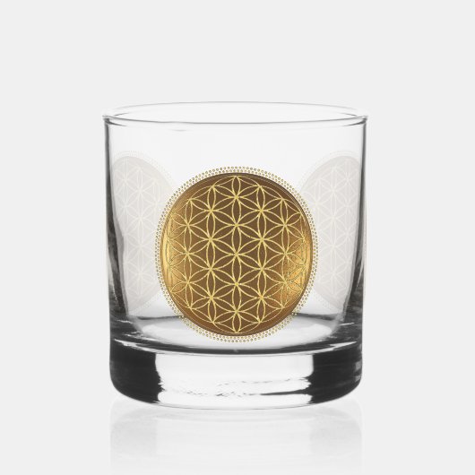 BLUME DES LEBENS - Medaillon der Heiligen Geometri Whiskyglas (Links)