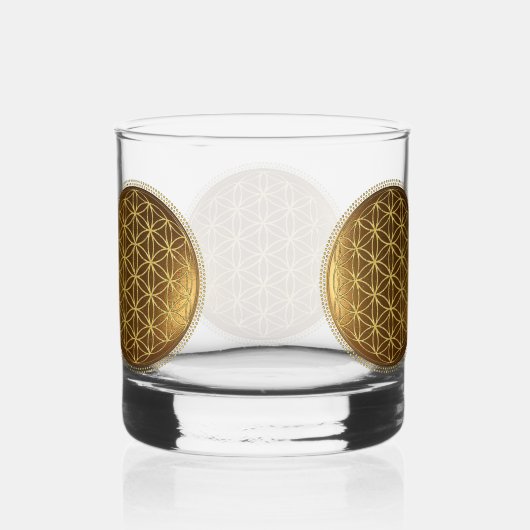 BLUME DES LEBENS - Medaillon der Heiligen Geometri Whiskyglas (Rechts)