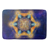 Blume des Lebens Merkaba Stern - Heilige Geometrie Badematte (Vorderseite)
