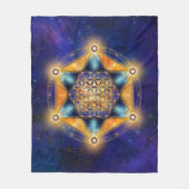 Blume des Lebens Merkaba Stern - Heilige Geometrie Fleecedecke (Vorderseite)