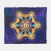 Blume des Lebens Merkaba Stern - Heilige Geometrie Fleecedecke (Vorderseite (Horizontal))