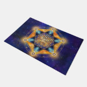 Blume des Lebens Merkaba Stern - Heilige Geometrie Fußmatte (Schrägansicht)
