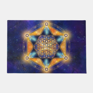 Blume des Lebens Merkaba Stern - Heilige Geometrie Fußmatte