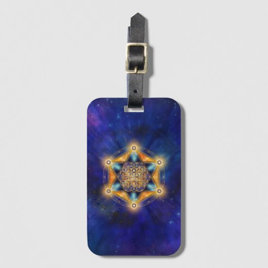 Blume des Lebens Merkaba Stern - Heilige Geometrie Gepäckanhänger (Vorderseite Vertikal)