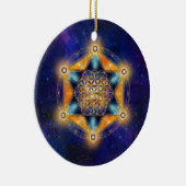 Blume des Lebens Merkaba Stern - Heilige Geometrie Keramik Ornament (Rechts)