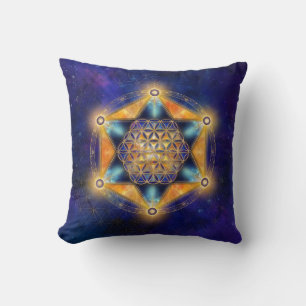 Blume des Lebens Merkaba Stern - Heilige Geometrie Kissen