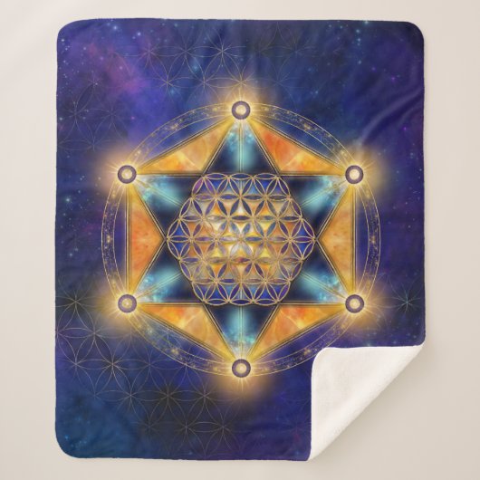 Blume des Lebens Merkaba Stern - Heilige Geometrie Sherpadecke (Vorderseite)